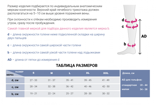 гольфы 2 класса компрессии